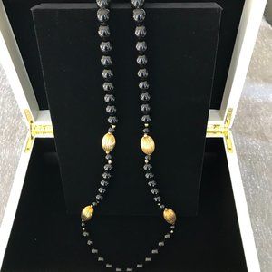 Black and Gold Bead Necklace